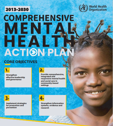 Thumbnail for the Comprehensive Mental Health Action Plane 2013-2030 flyer showing a smiling girl.