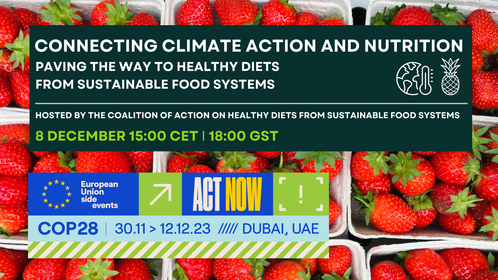 Connecting climate action and nutrition: paving the way to healthy diets from sustainable food systems flyer