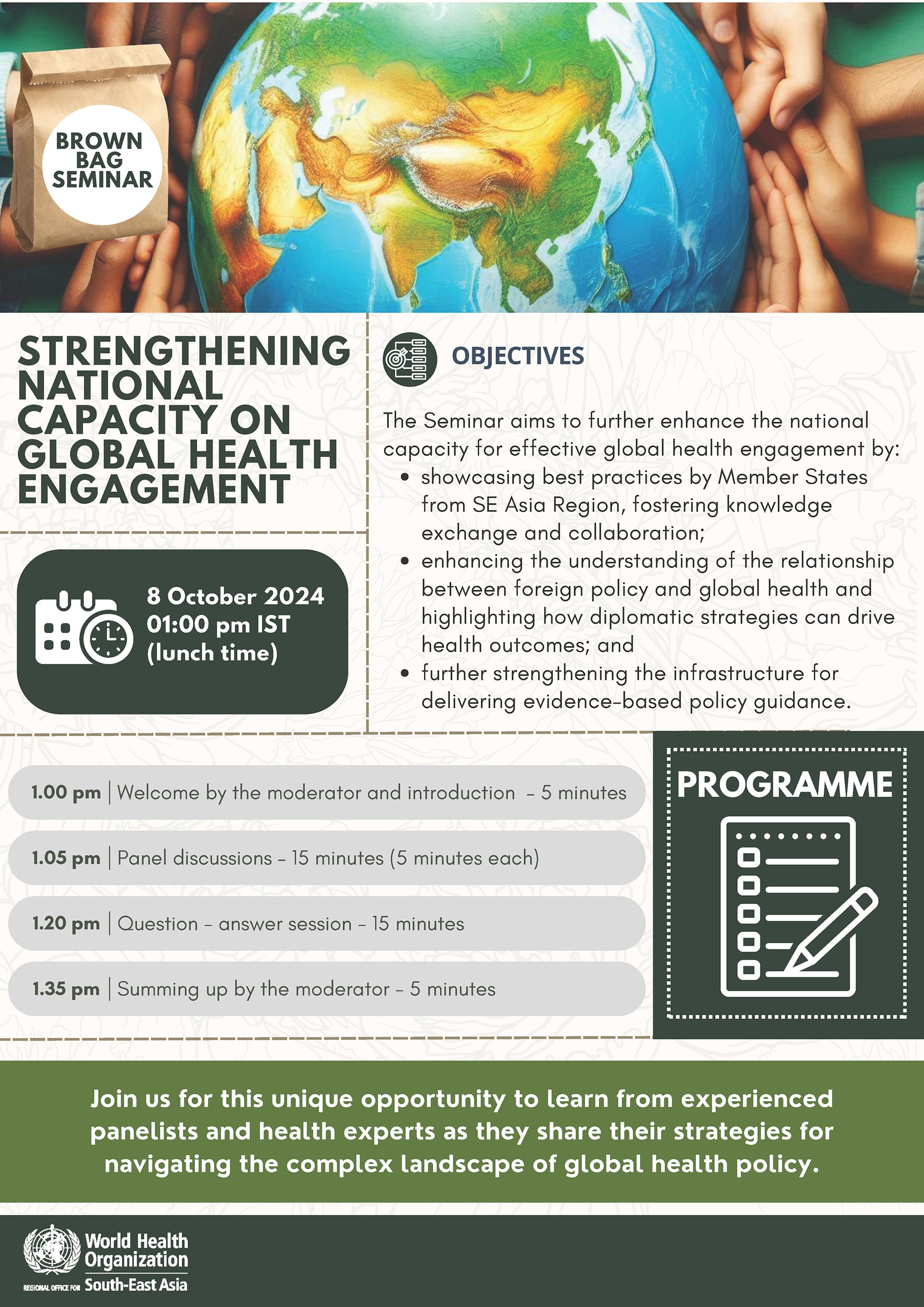 Brown bag seminars-Strengthening National Capacity on Global Health Engagement