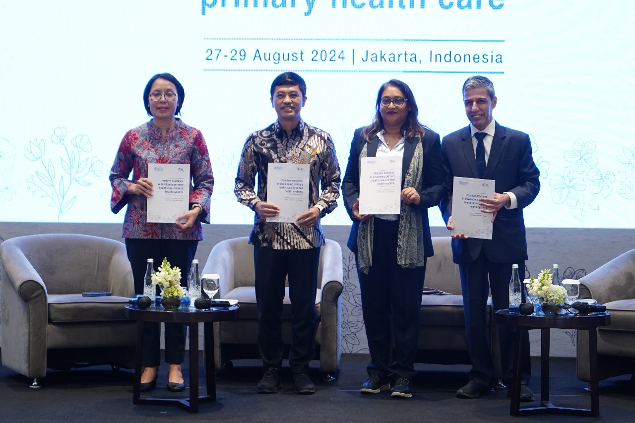 WHO Regional Director for South-East Asia, Saima Wazed with dignitaries at the book launch event, Jakarta.